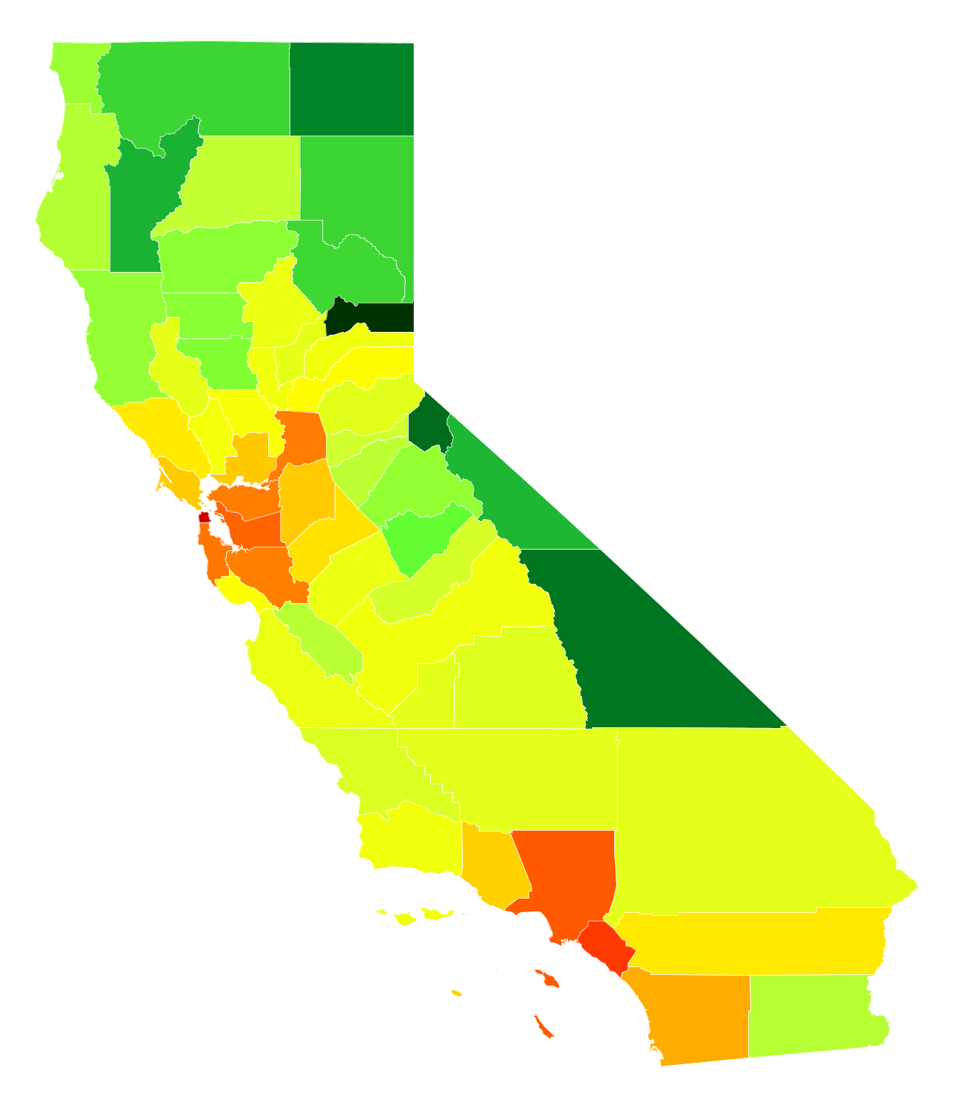 california population density map California Population Density Atlasbig Com california population density map