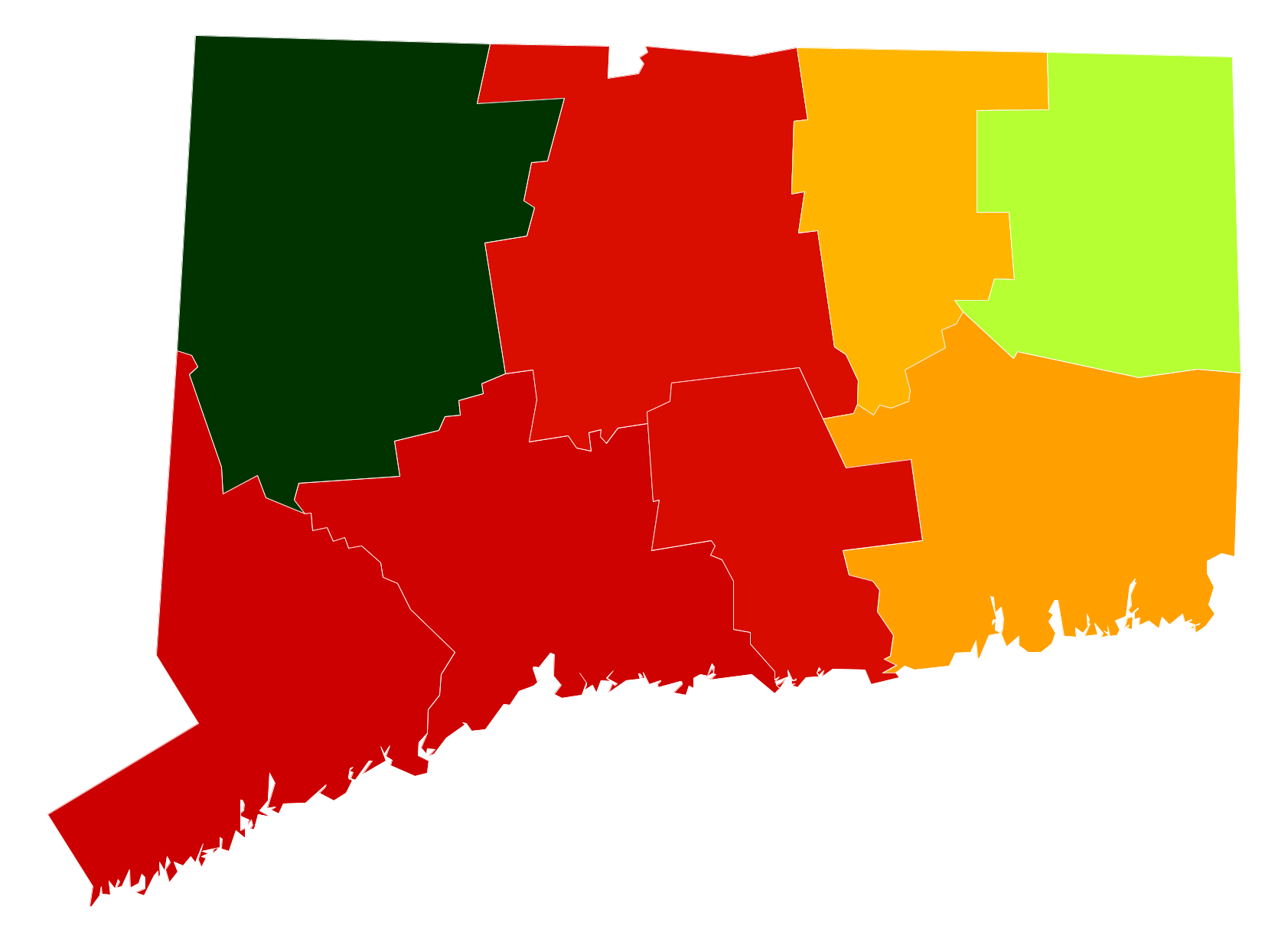 Connecticut Population Density Map