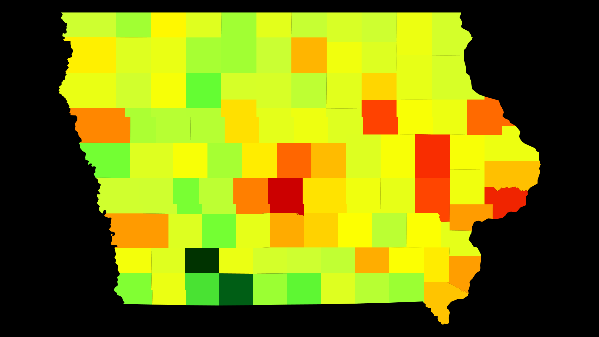 Iowa Population Density Map