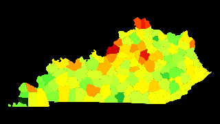 Kentucky Population Density Thumbnail