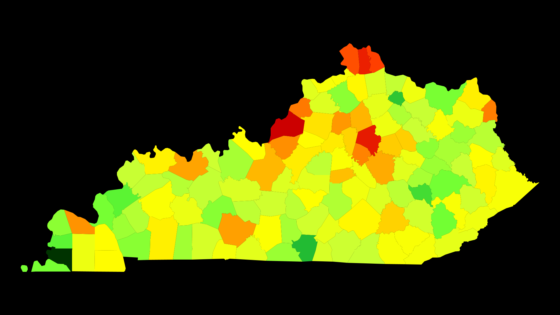 Kentucky Population Density Map