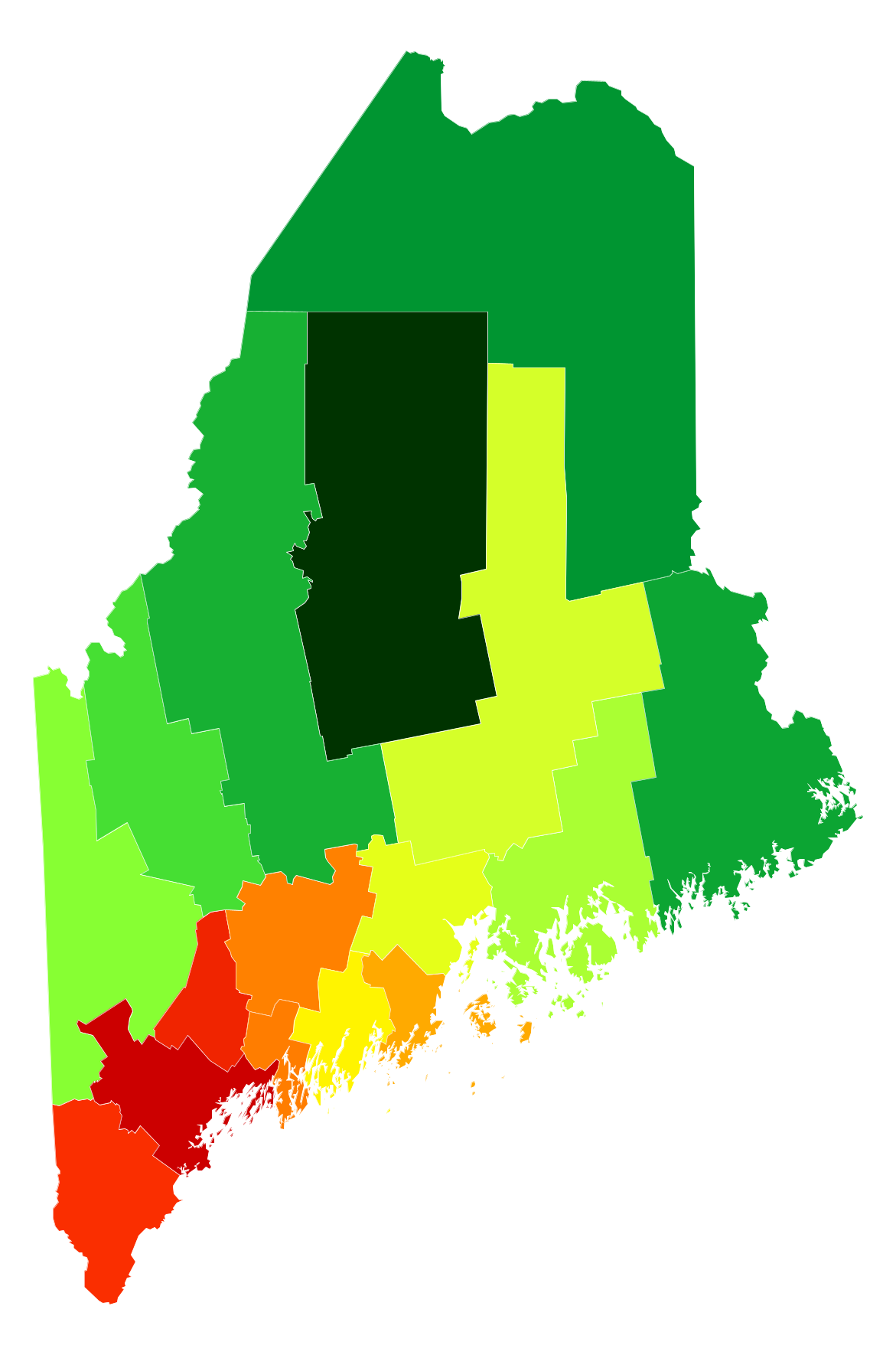 Maine Population Density Map