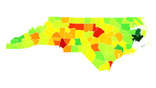 North Carolina Population Density - AtlasBig.com