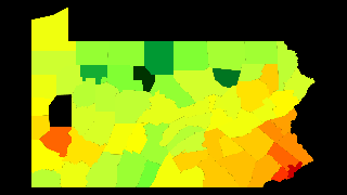 Pennsylvania Population Density Thumbnail
