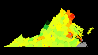 Virginia Population Density Thumbnail
