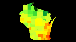 Wisconsin Population Density Thumbnail