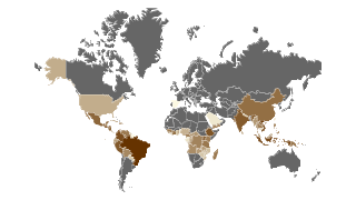 Wereldkoffieproductie per land Thumbnail