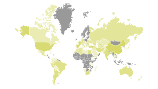 Map of Countries by Grape Production Thumbnail