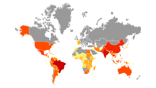 World Sugarcane Production Map Thumbnail