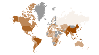 Map of Countries by Tobacco Production Thumbnail