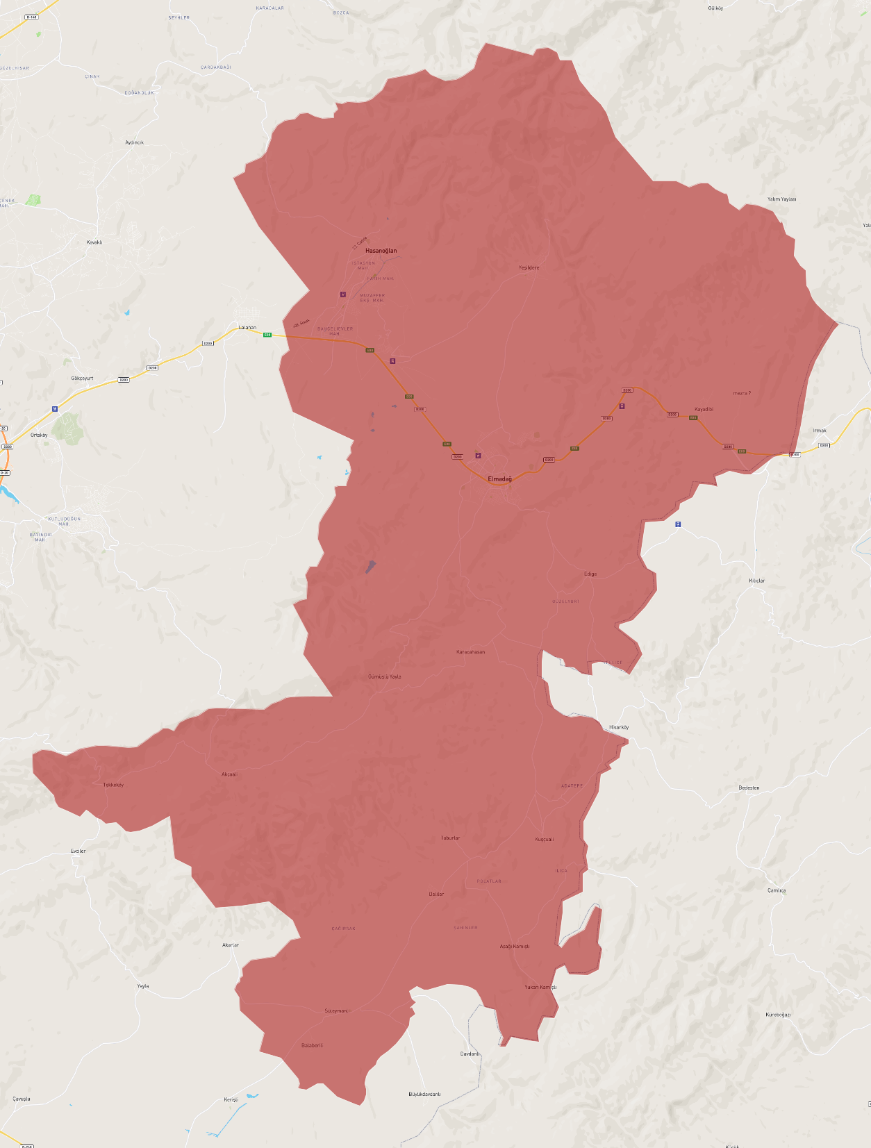 Ankara Elmadağ Haritaları