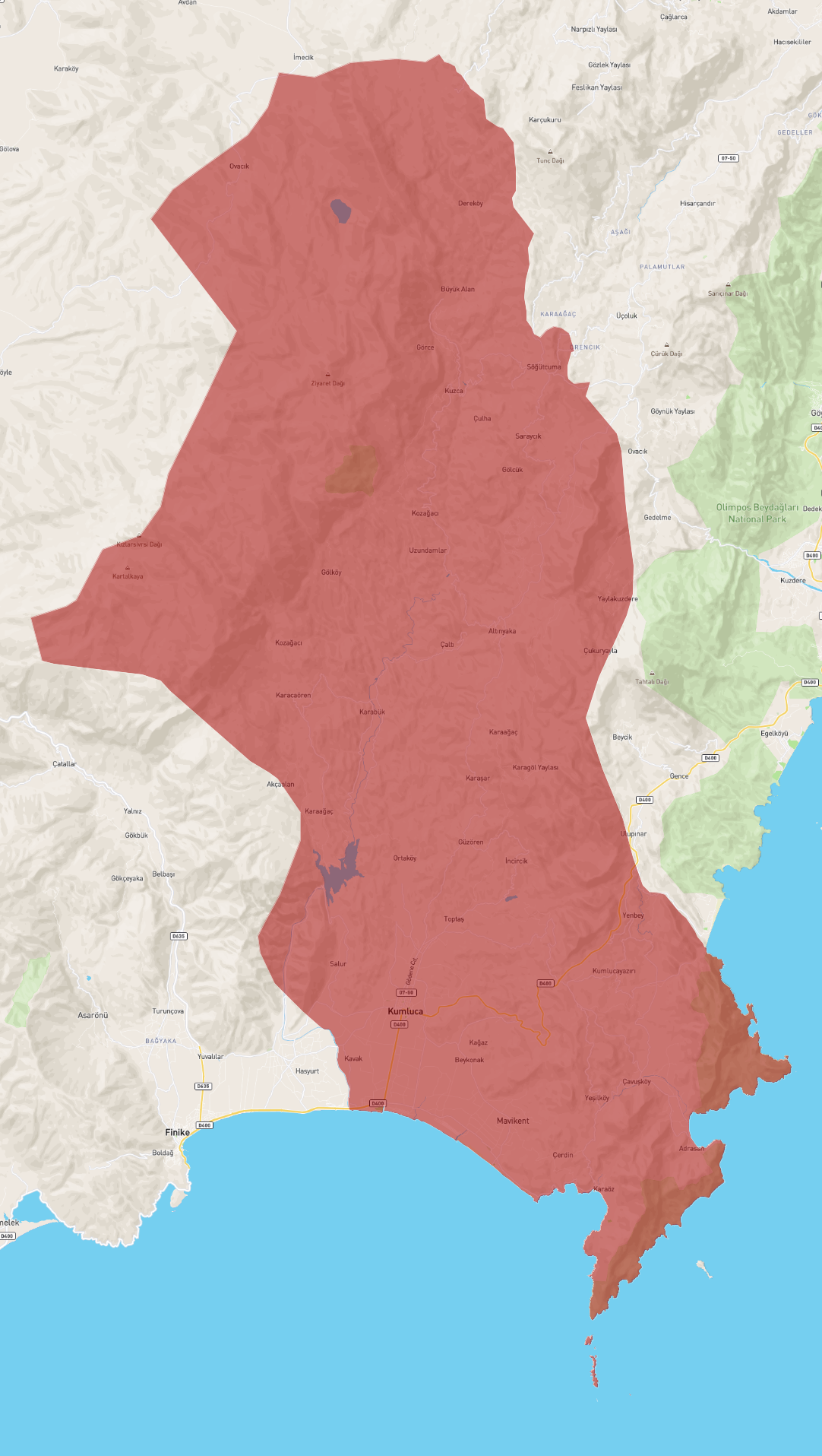 Antalya Kumluca Haritaları