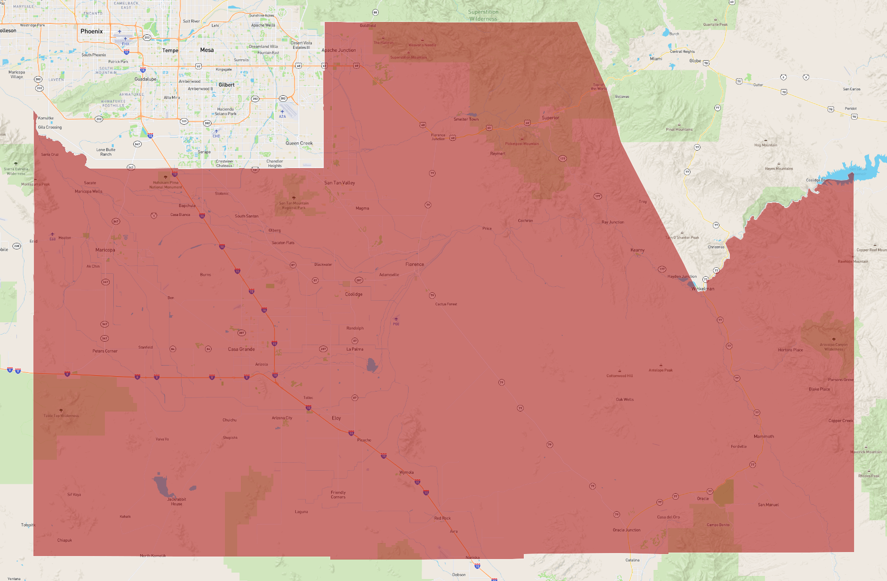 Pinal County Map Boundaries