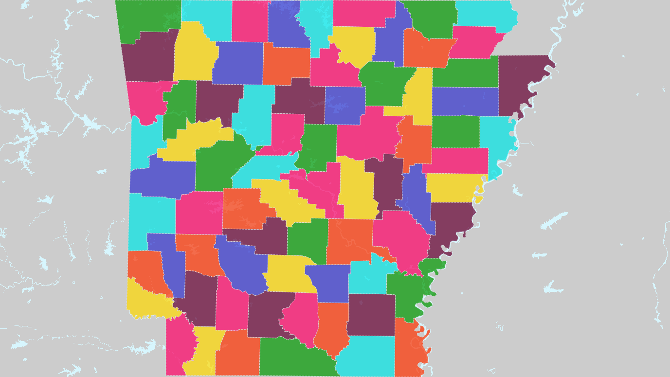 Arkansas Counties Map With Names