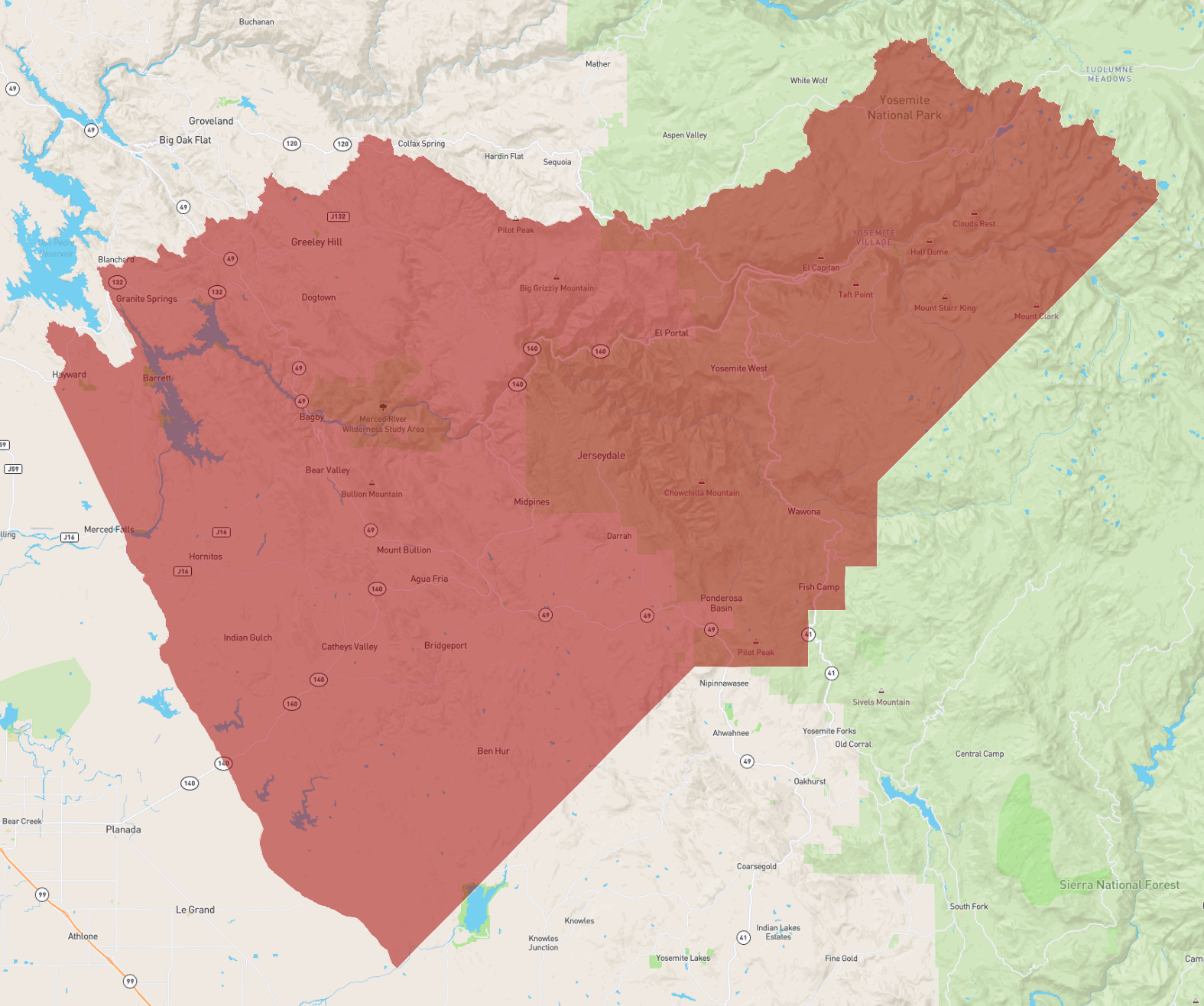 Mariposa County Map