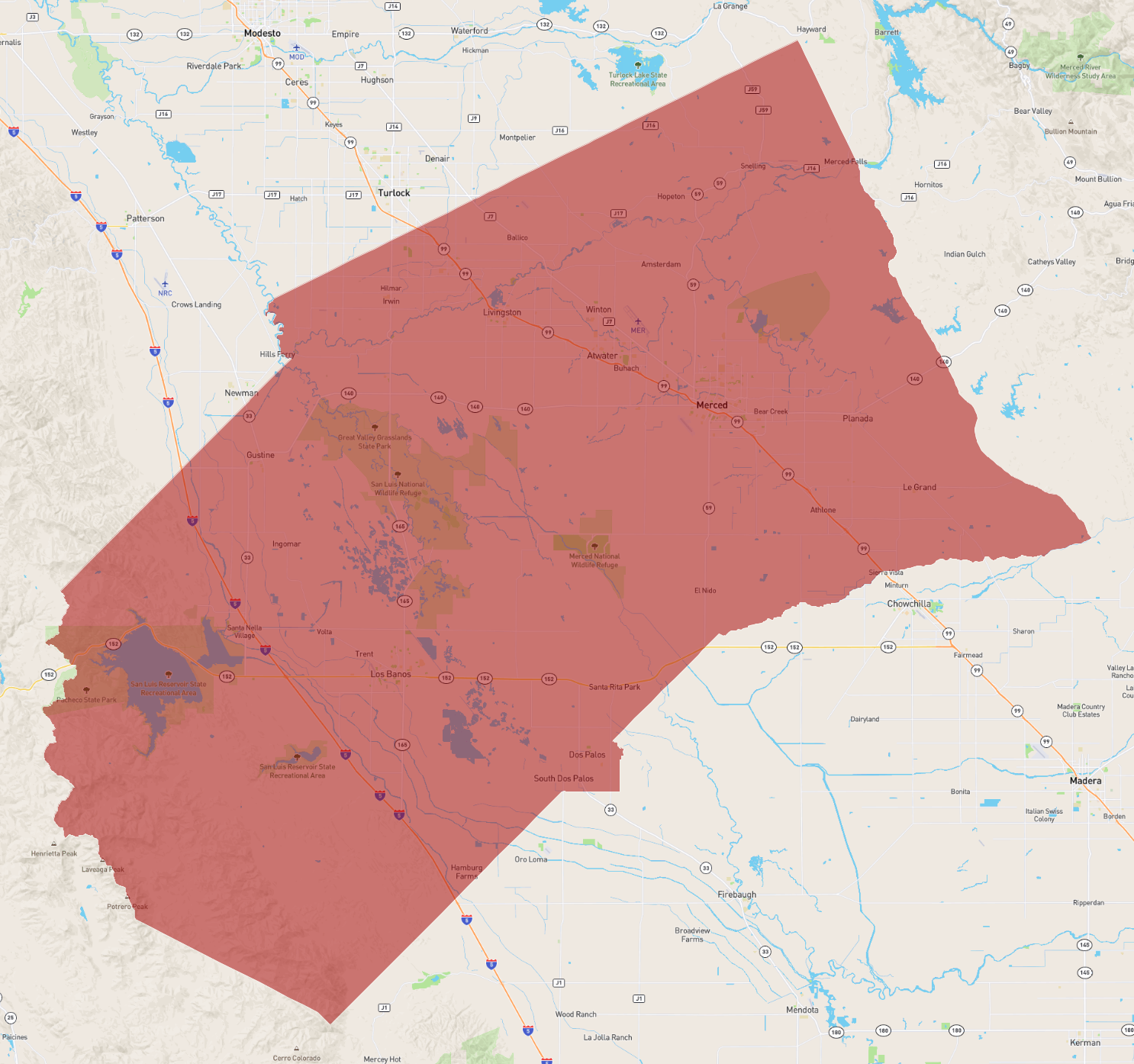 Merced County Map