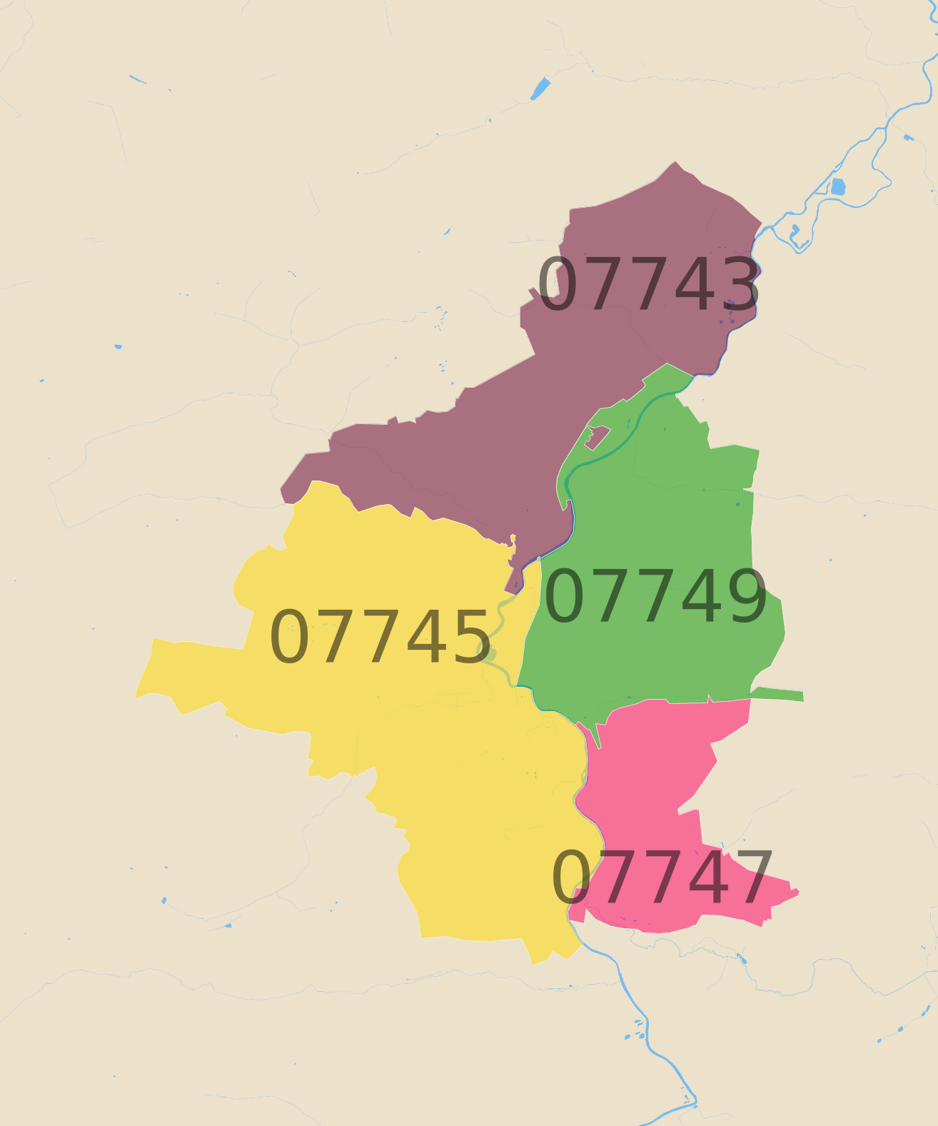 Jena Postleitzahlen Karte - AtlasBig.com