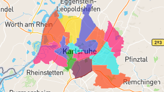 Karlsruhe Postleitzahlen Karte - AtlasBig.com