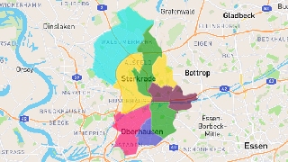 Oberhausen Postleitzahlen Karte - AtlasBig.com