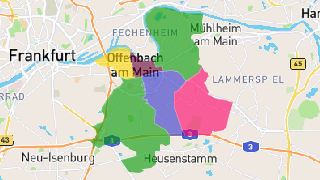 Offenbach am Main Postleitzahlen Karte - AtlasBig.com