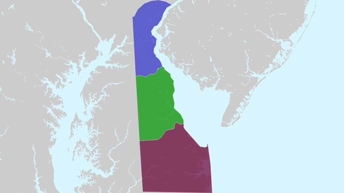 Counties of Delaware Interactive Colorful Map