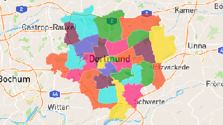 Dortmund Postleitzahlen Karte - AtlasBig.com