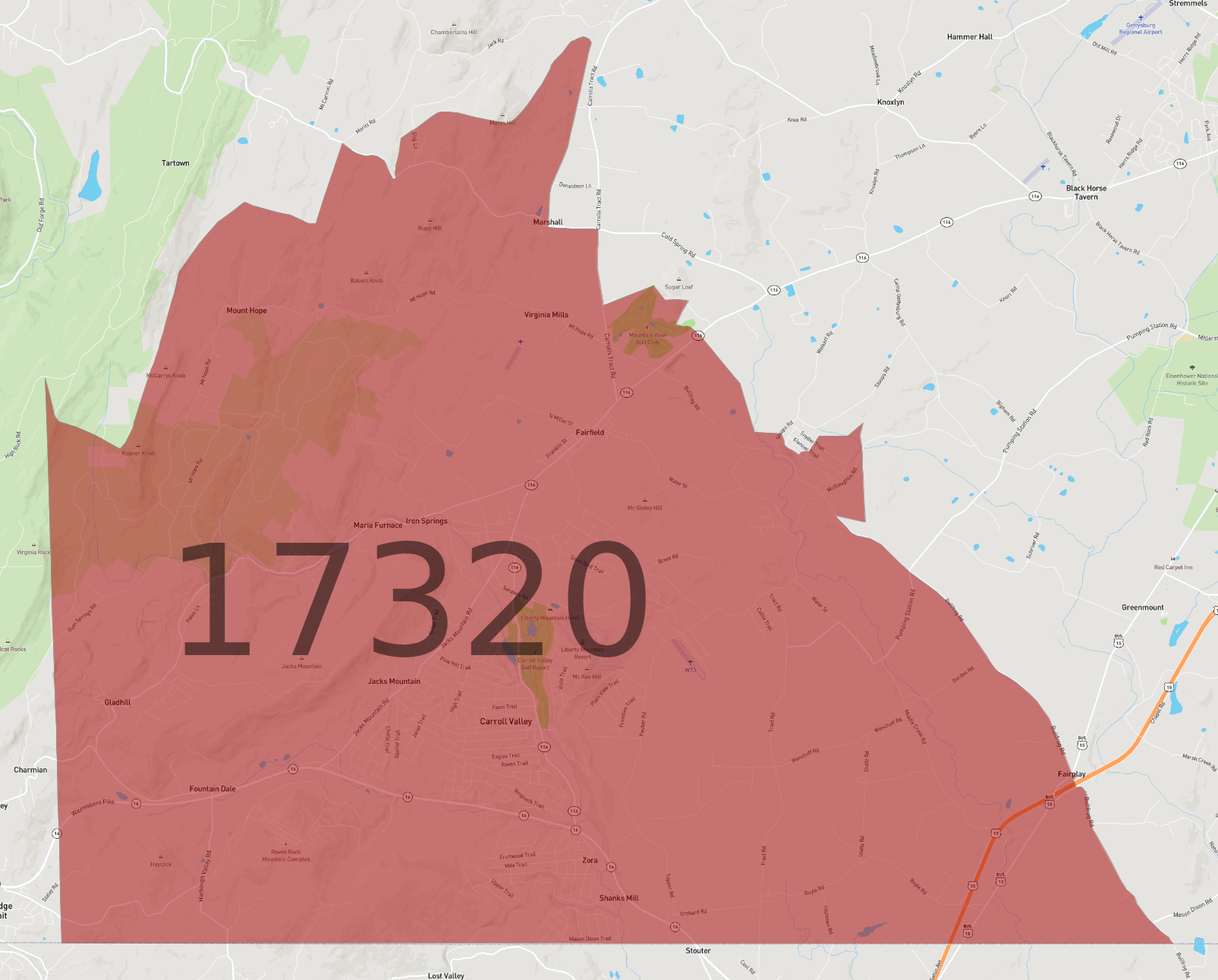 Zip code 17320