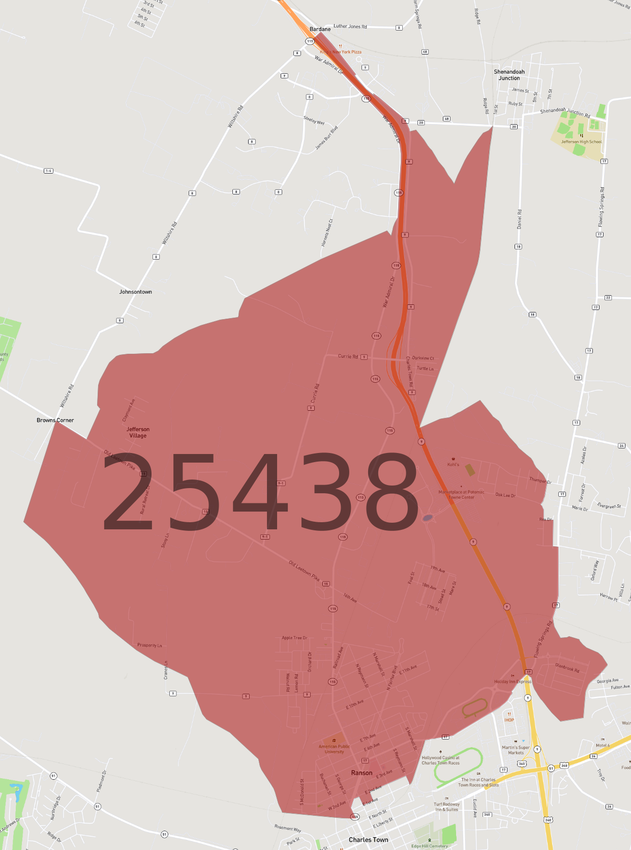 Zip Code 25438