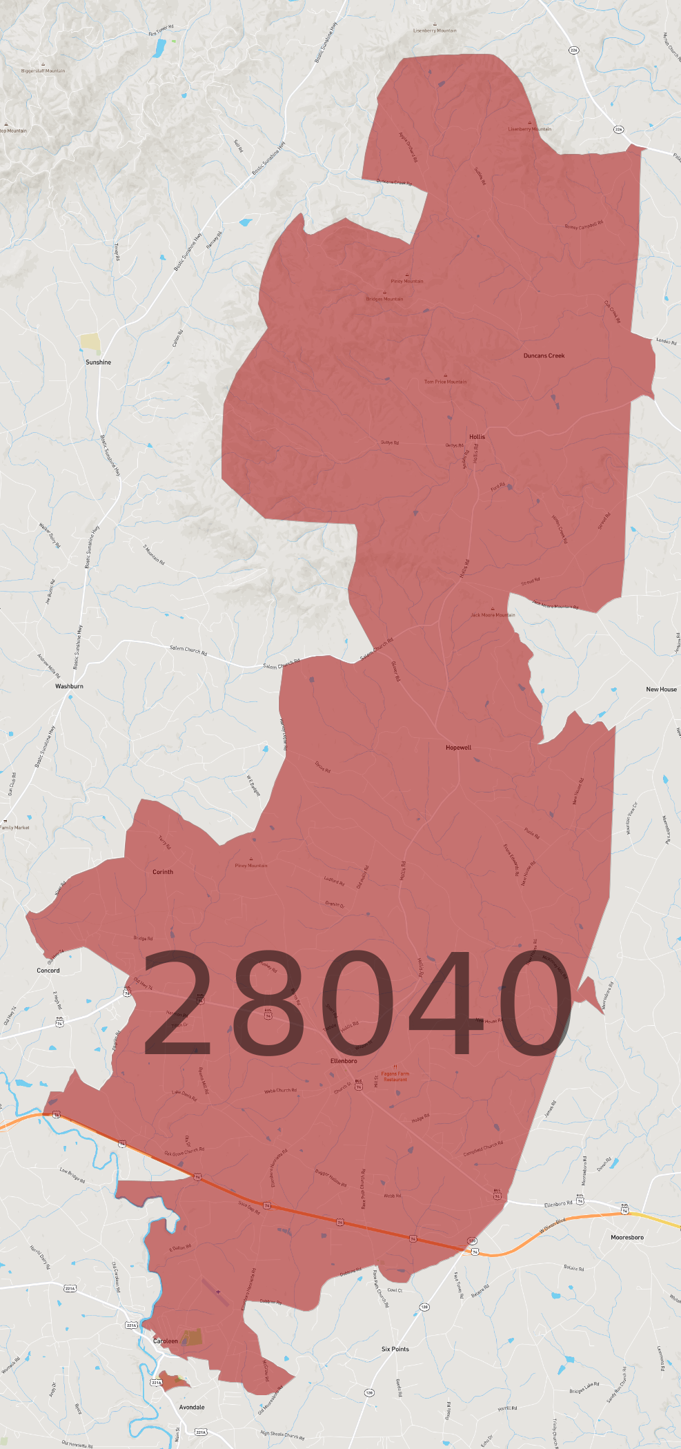 Zip Code 28040