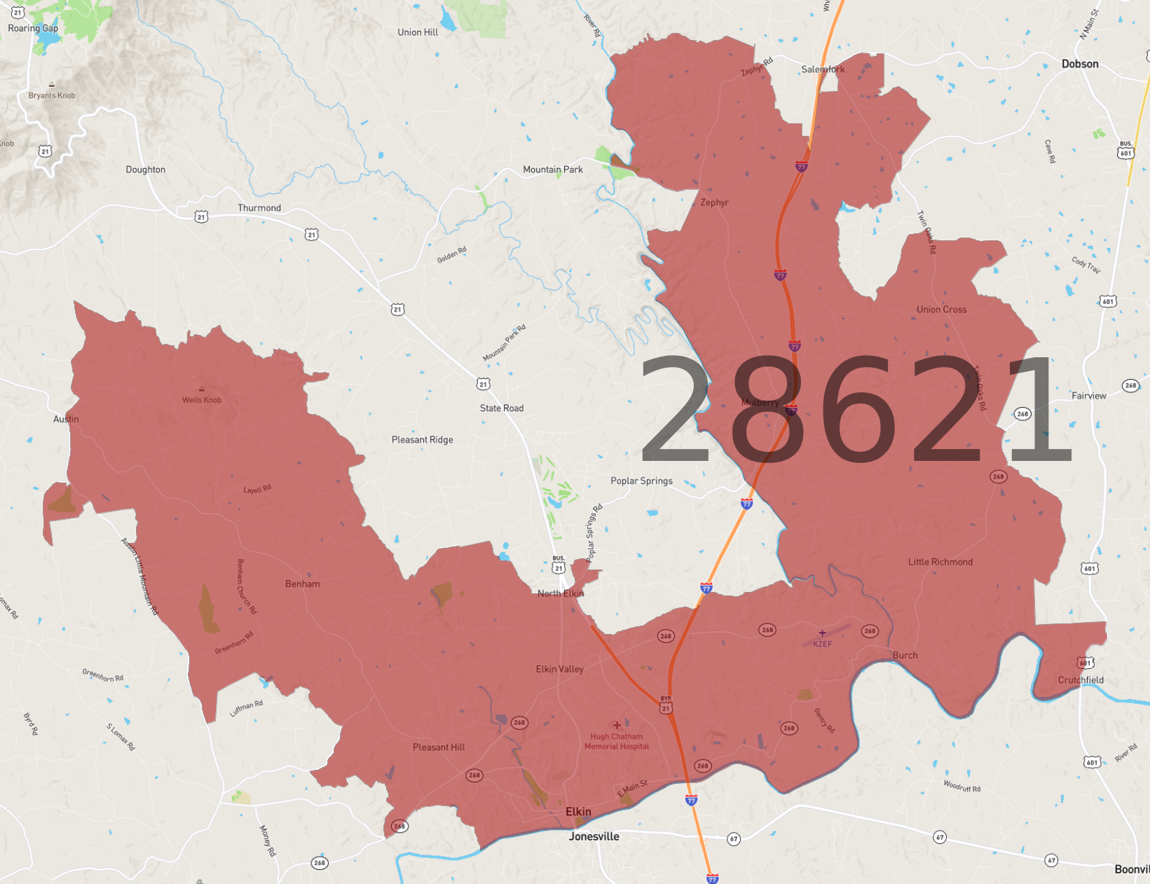 Zip Code 28621