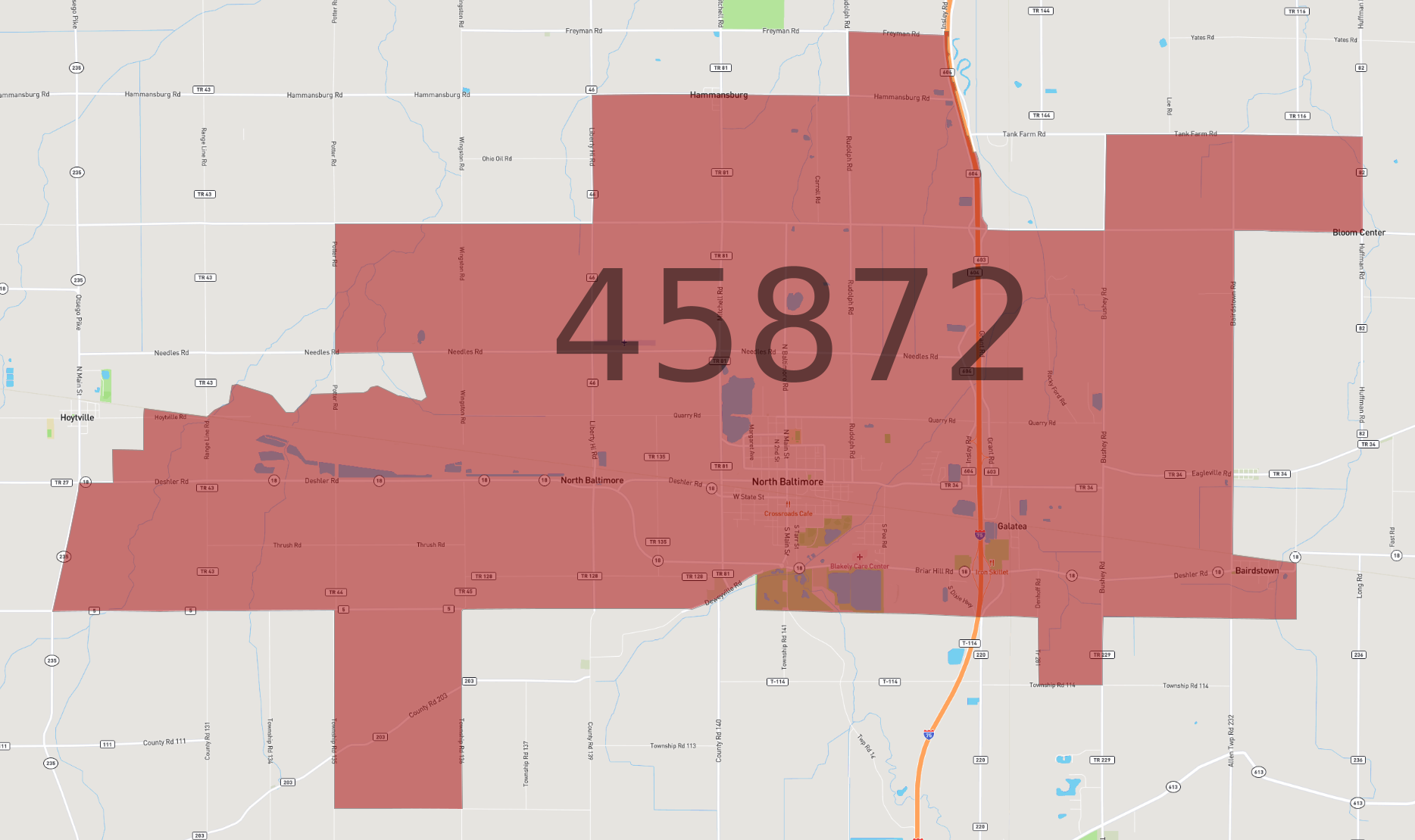 ワールドマップ Zip Code 45872
