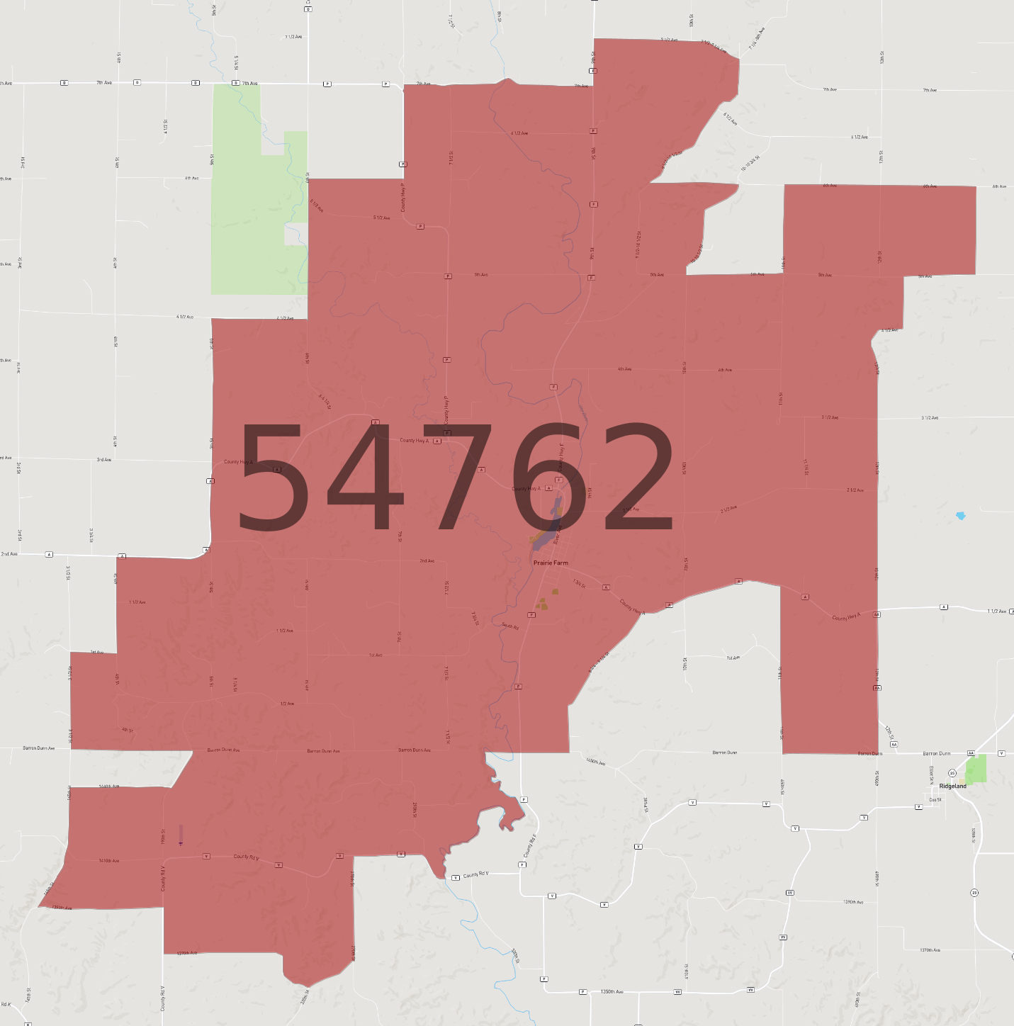 Zip code 54762