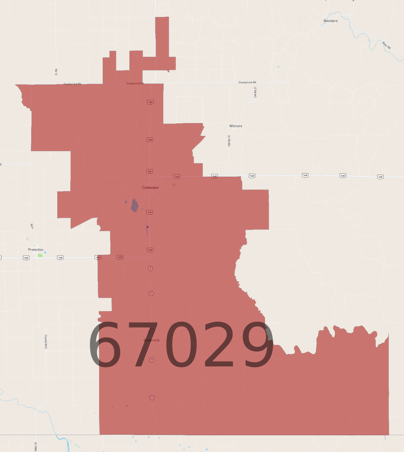 くに検索ページ Zip Code 67029
