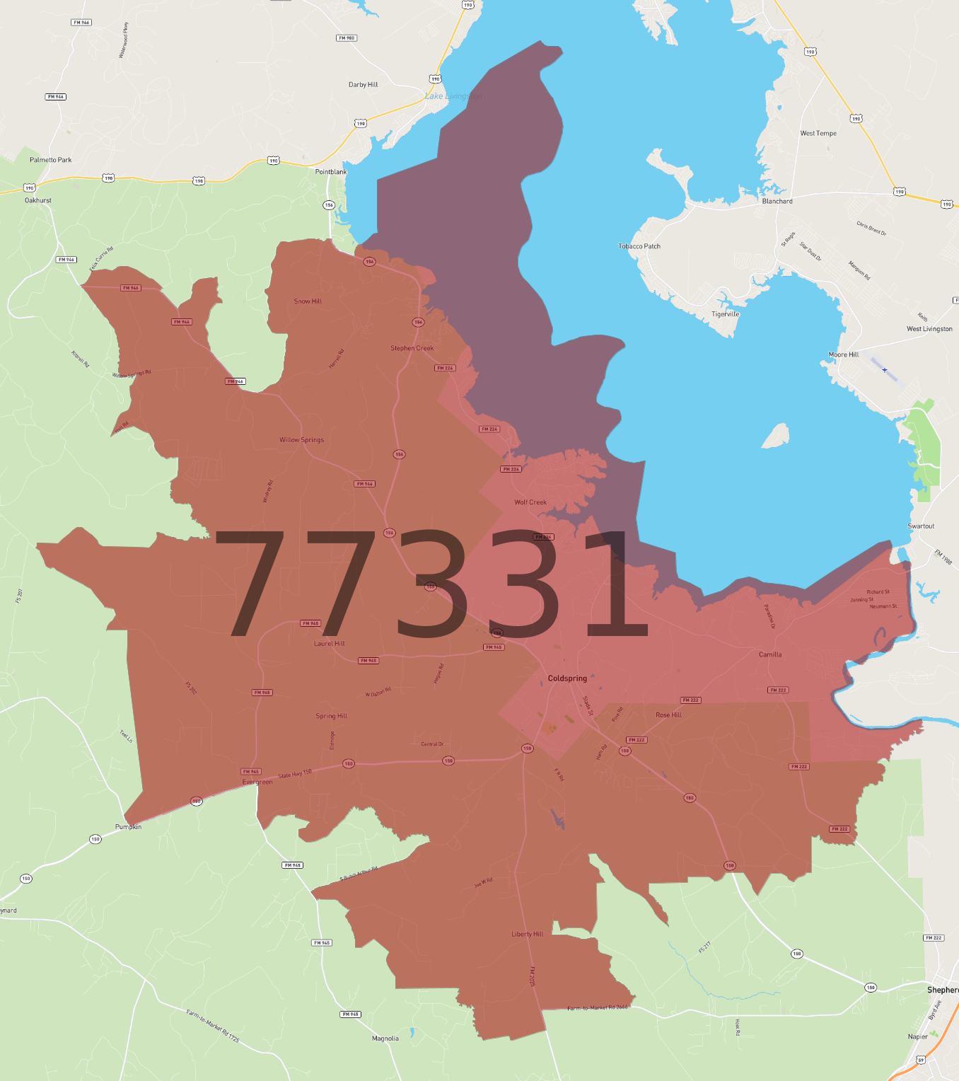 Hi★ ZIP Code: 77331 - COLDSPRING, TX | Texas United States ZIP