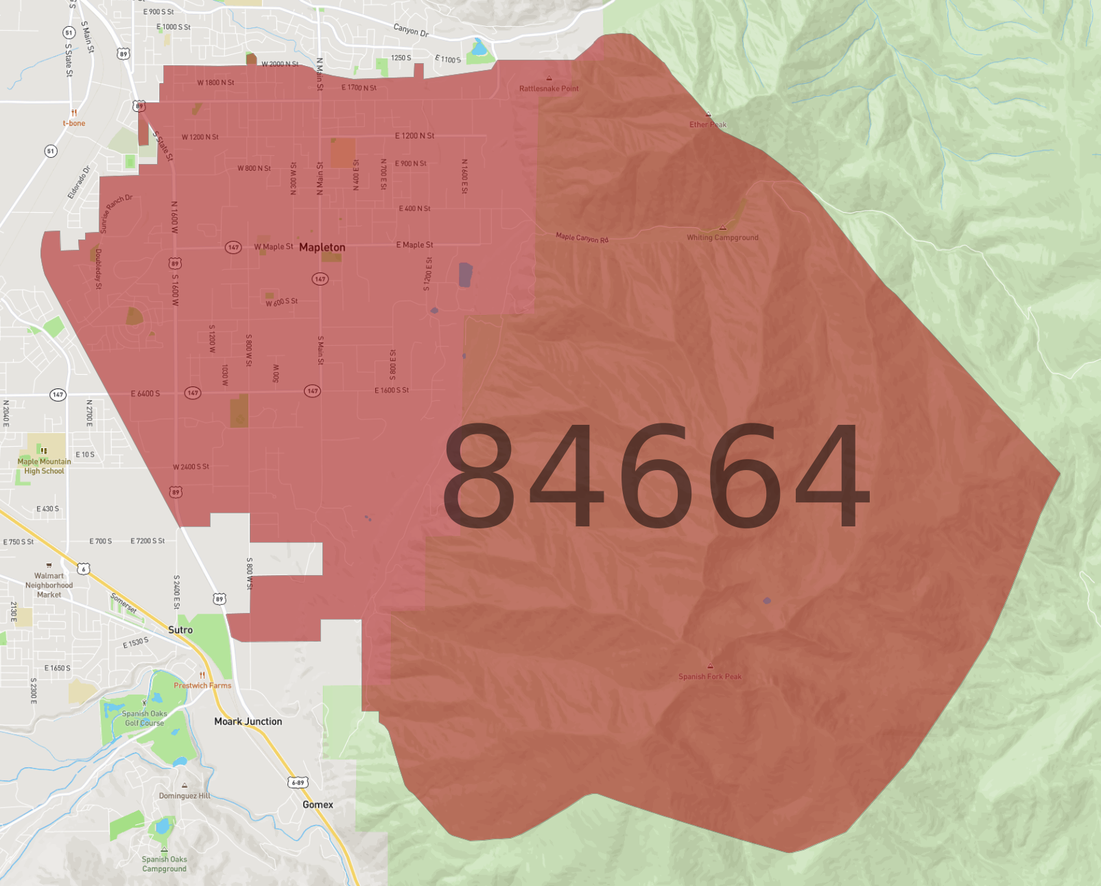 mapさま Zip Code 49650