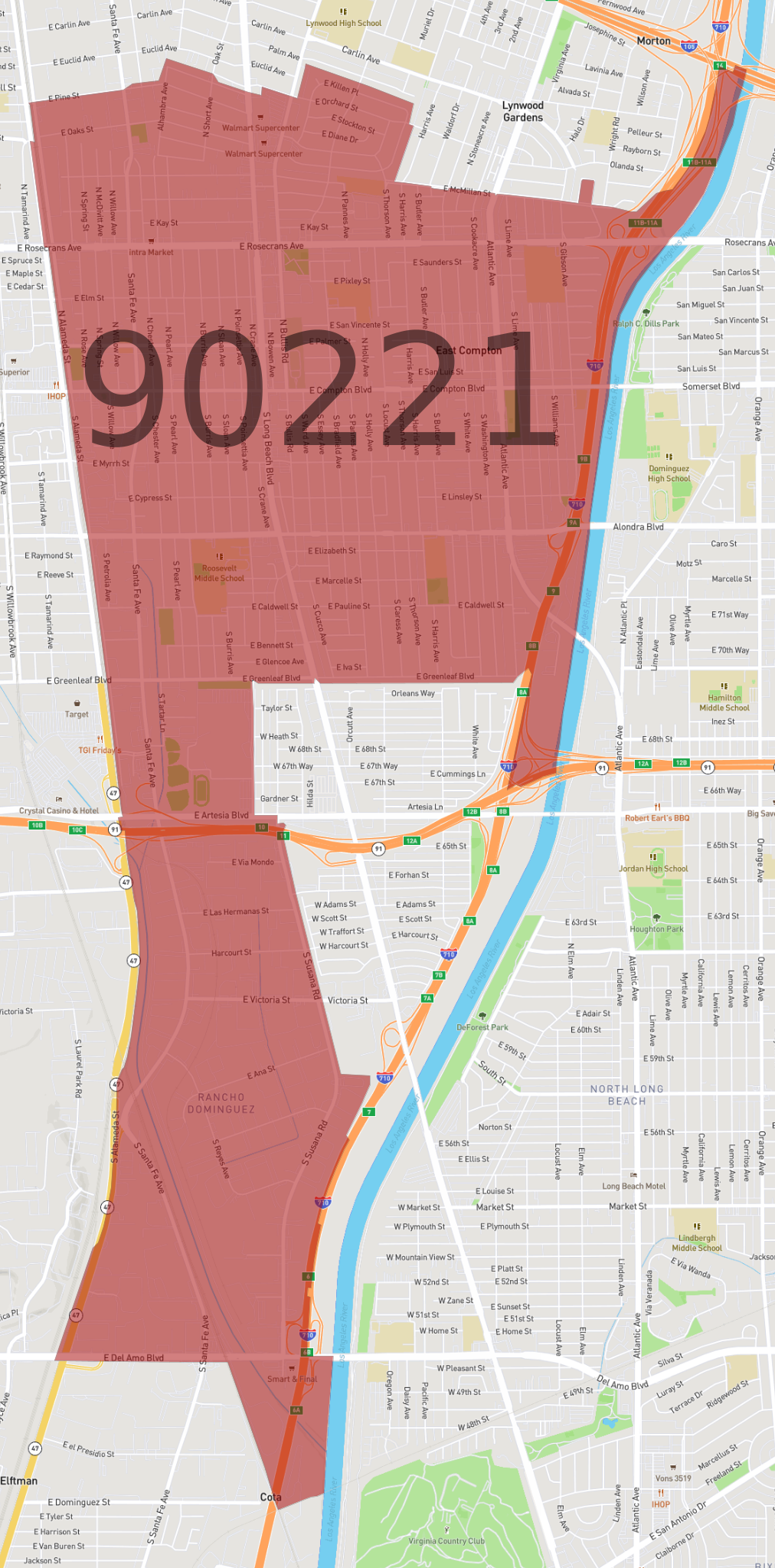 Zip code 90221
