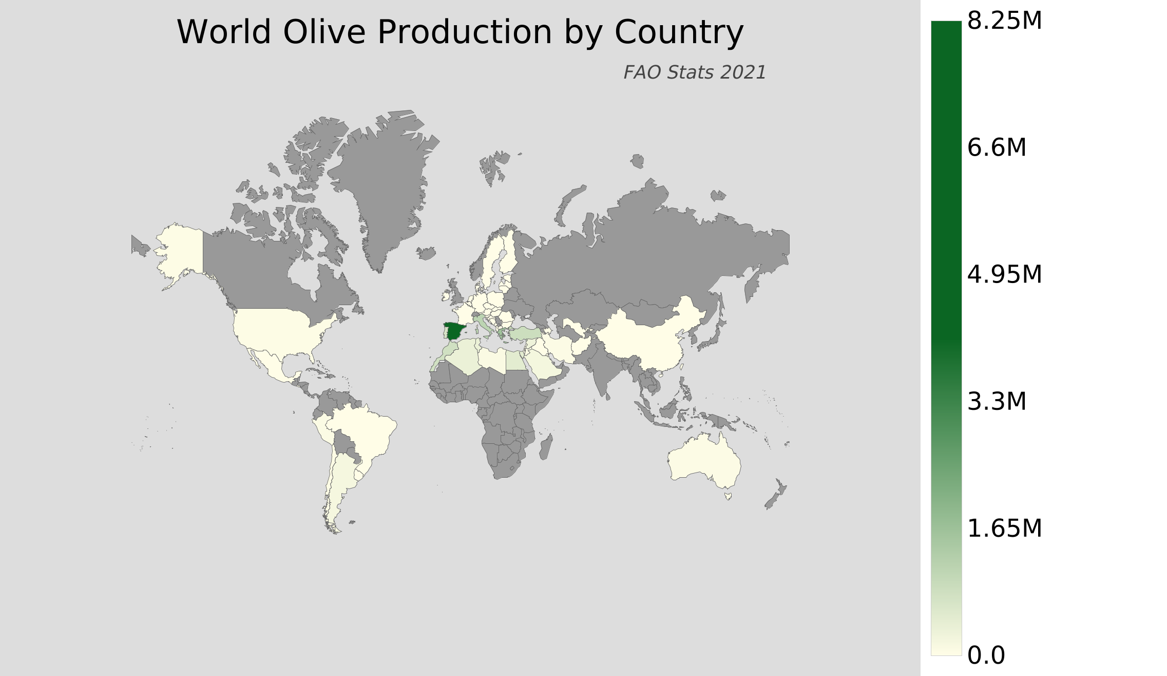 World Olive Production by Country AtlasBig.com