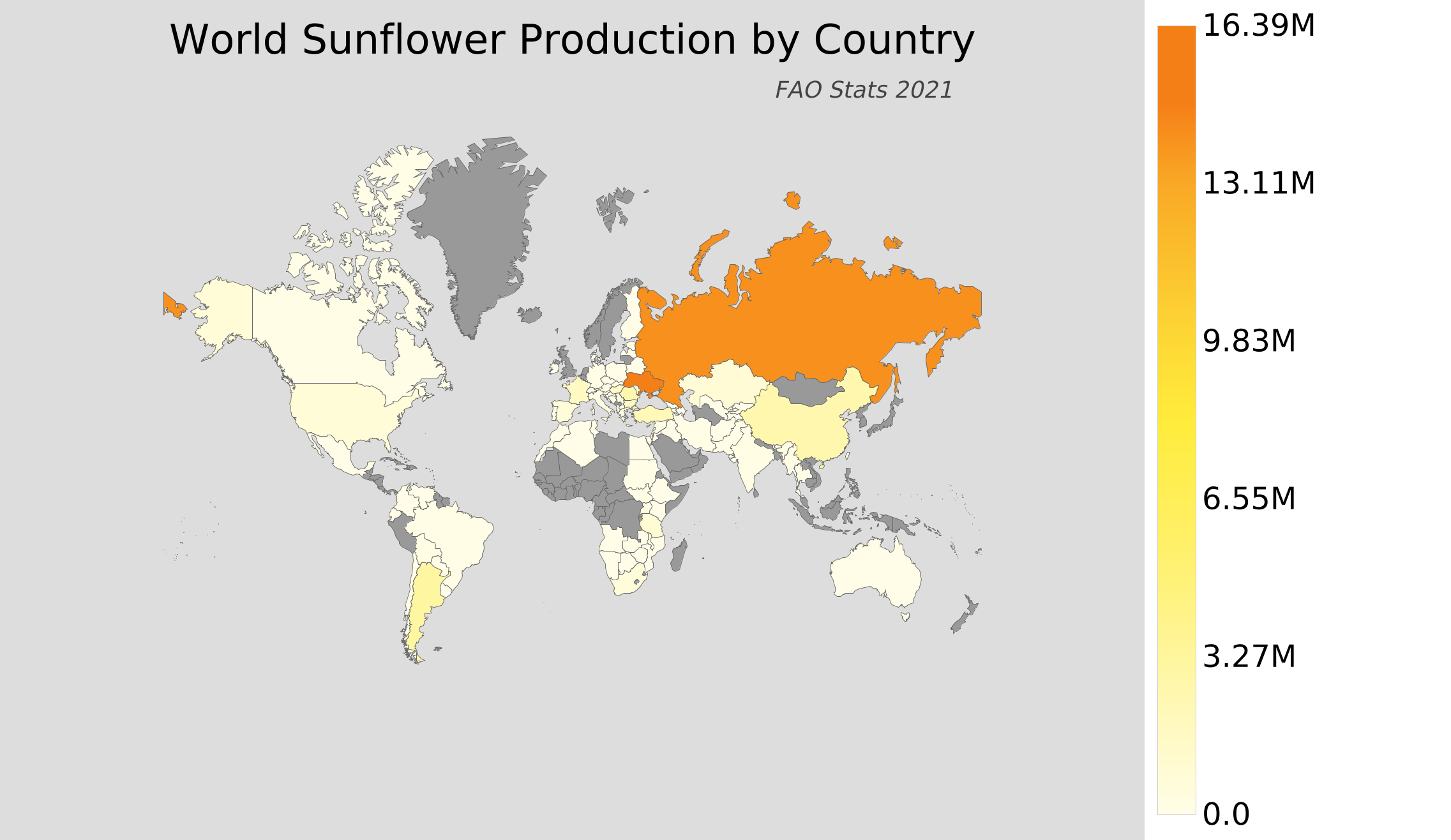 World Sunflower Production by Country
