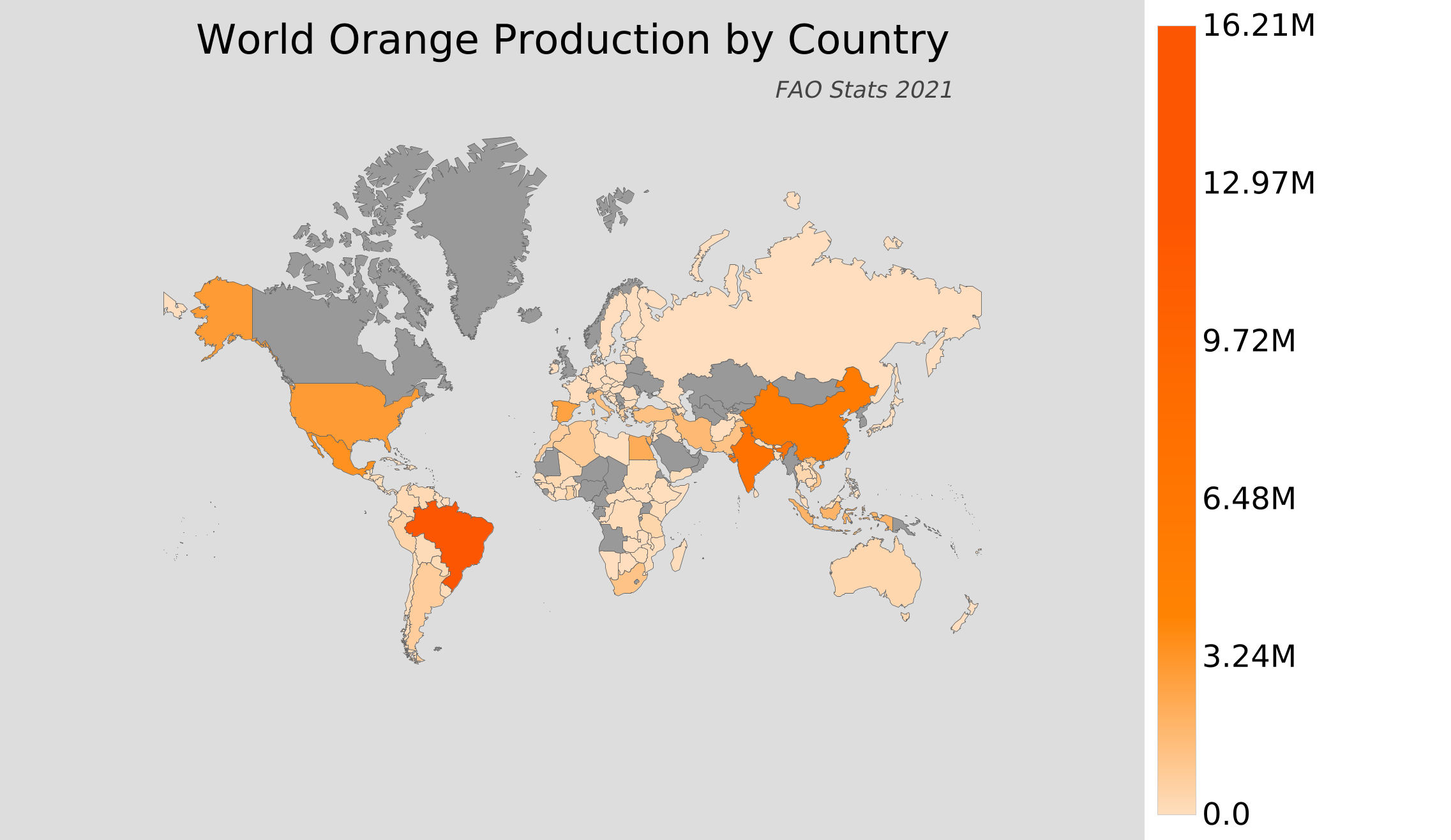 World Orange Production By Country