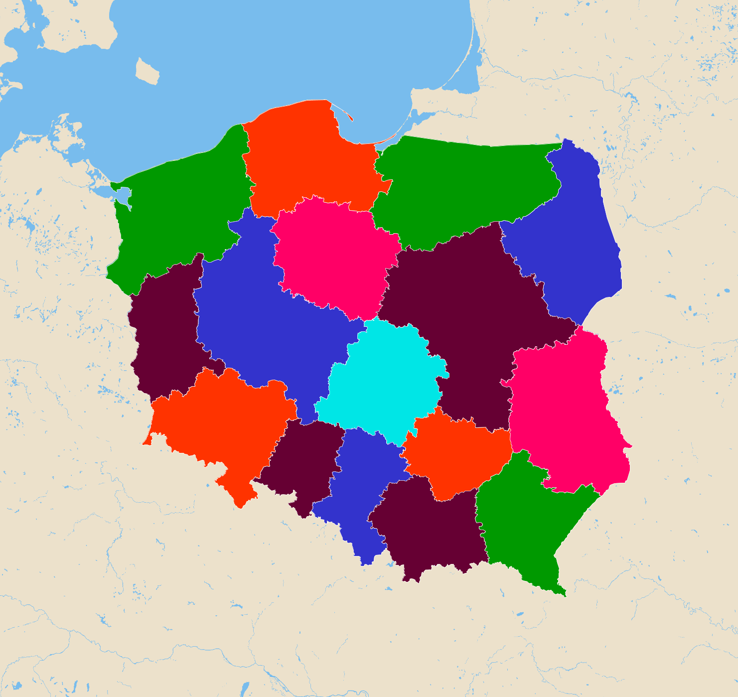 Voivodeships of Poland - AtlasBig.com