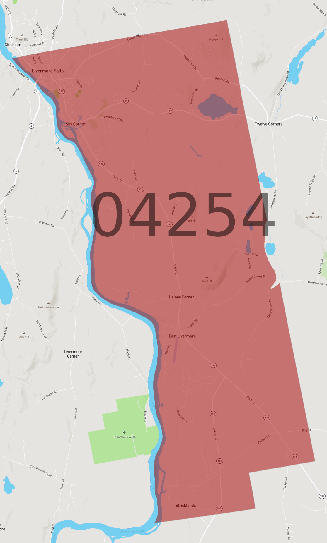 Zip Code 04254