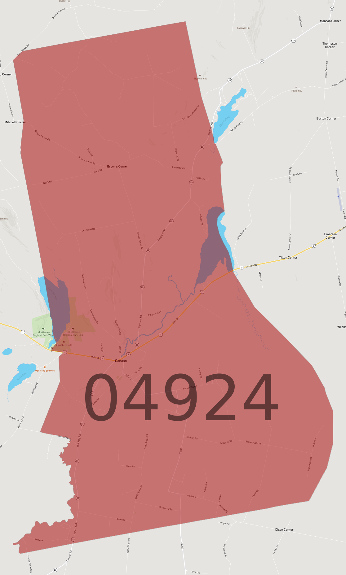 Zip Code 04924 - AtlasBig.com
