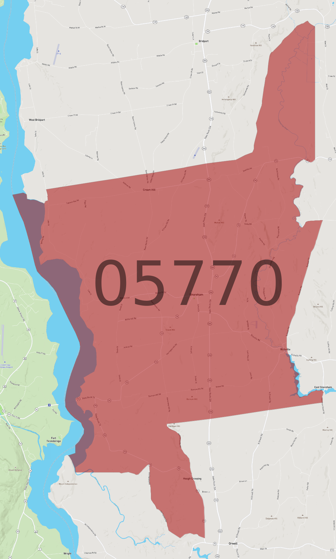 Zip Code 05770 AtlasBig