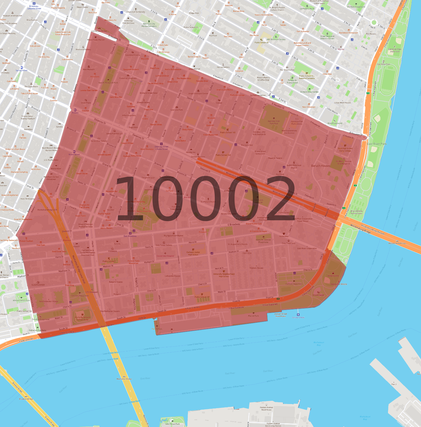 Zip Code 10002 AtlasBig