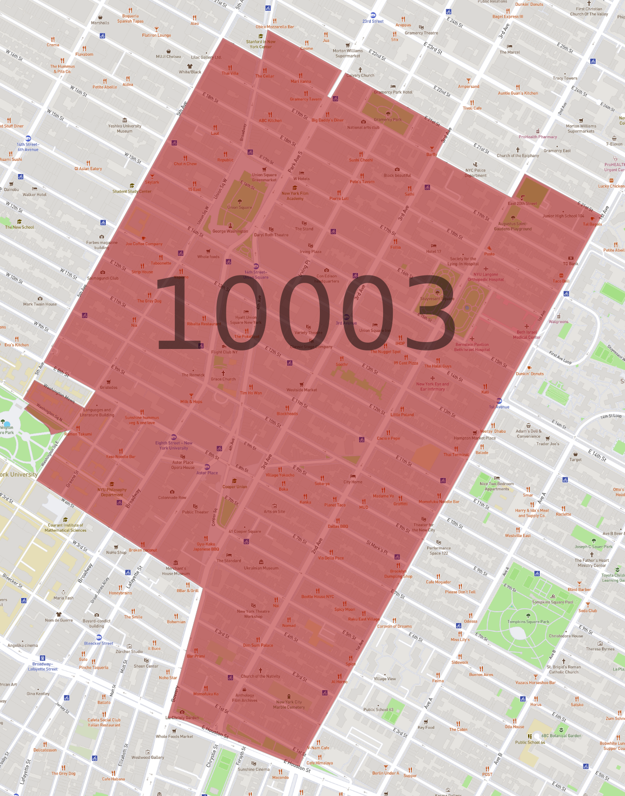 Zip Code 10003 AtlasBig