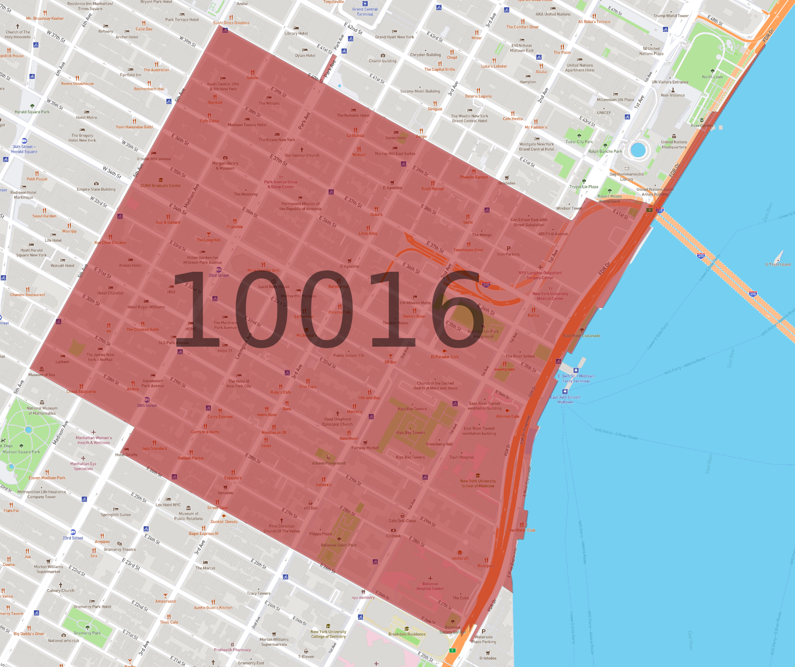 Zip Code 10016 AtlasBig