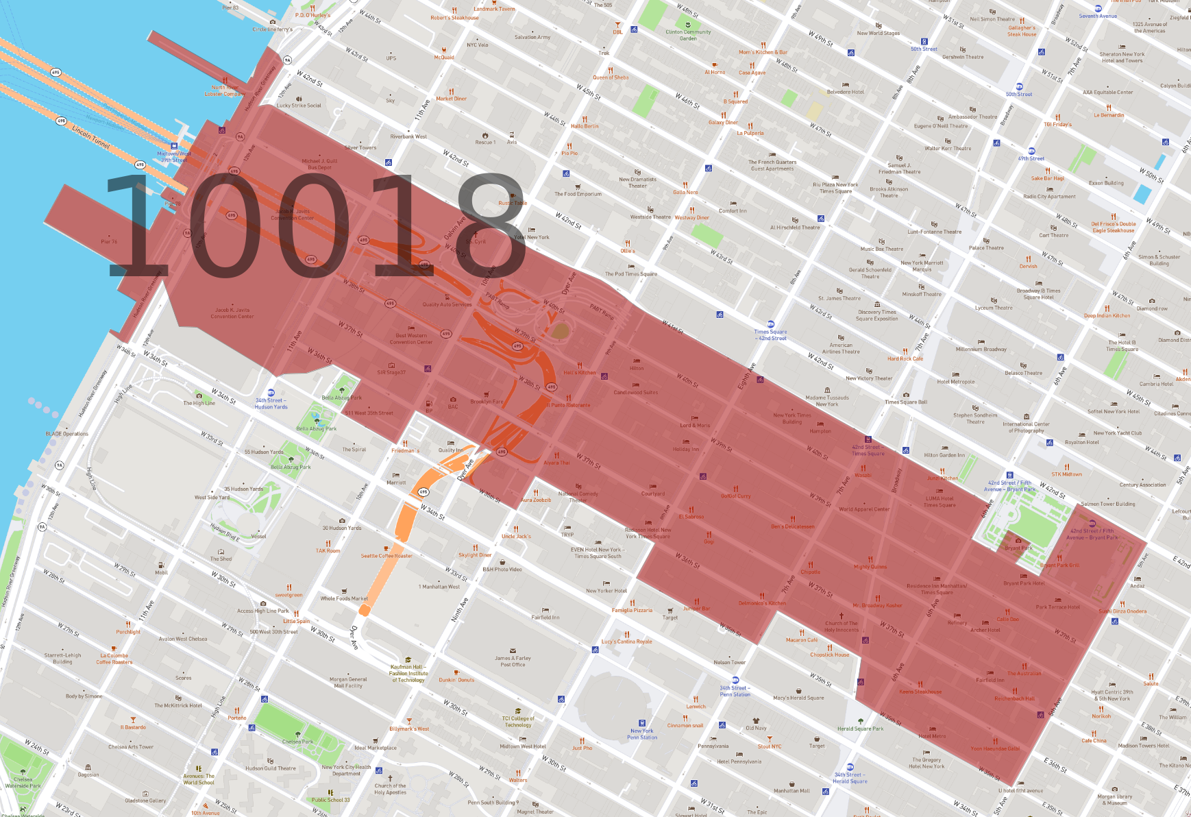 Zip Code 10018 AtlasBig