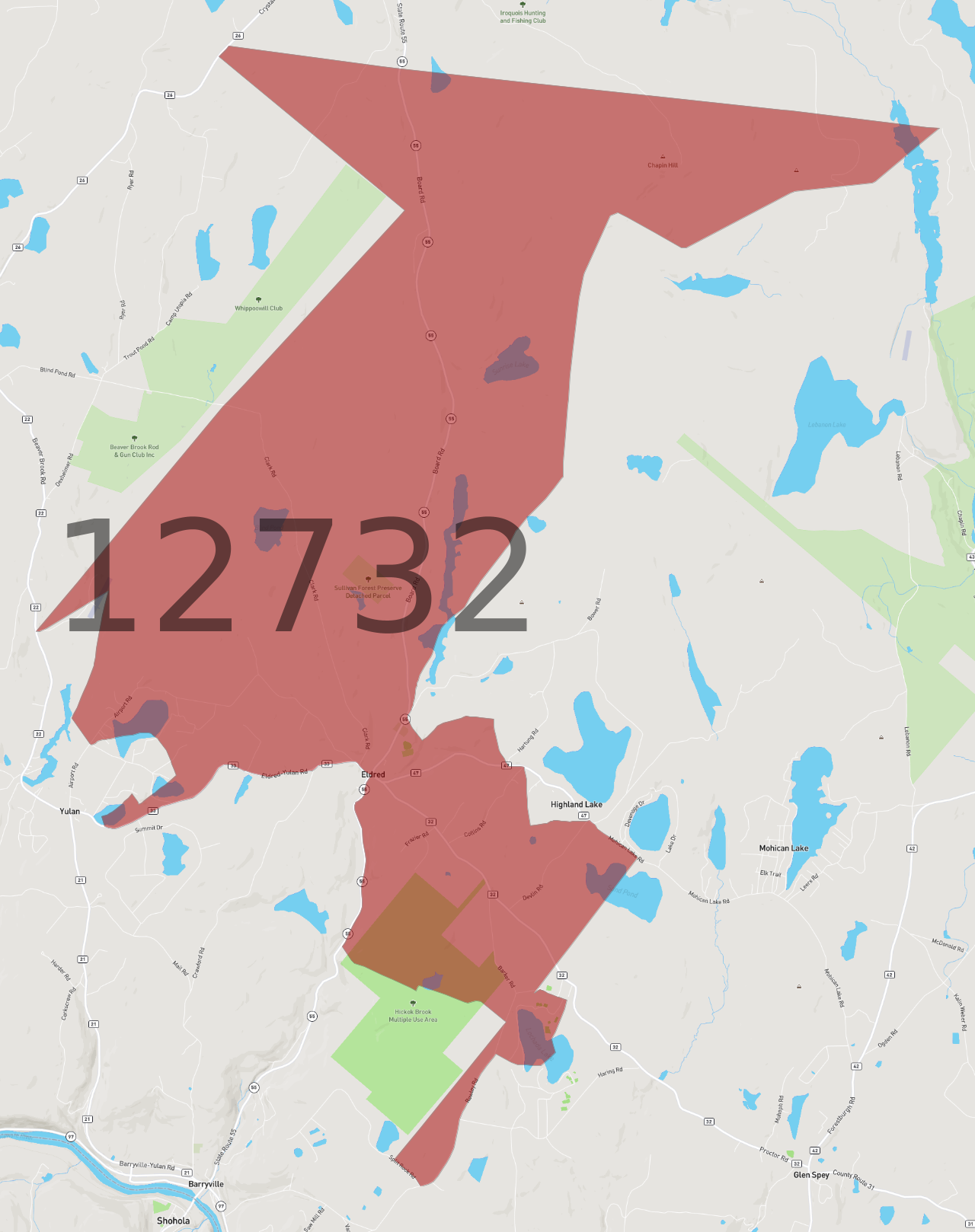 Zip Code 12732 - AtlasBig.com