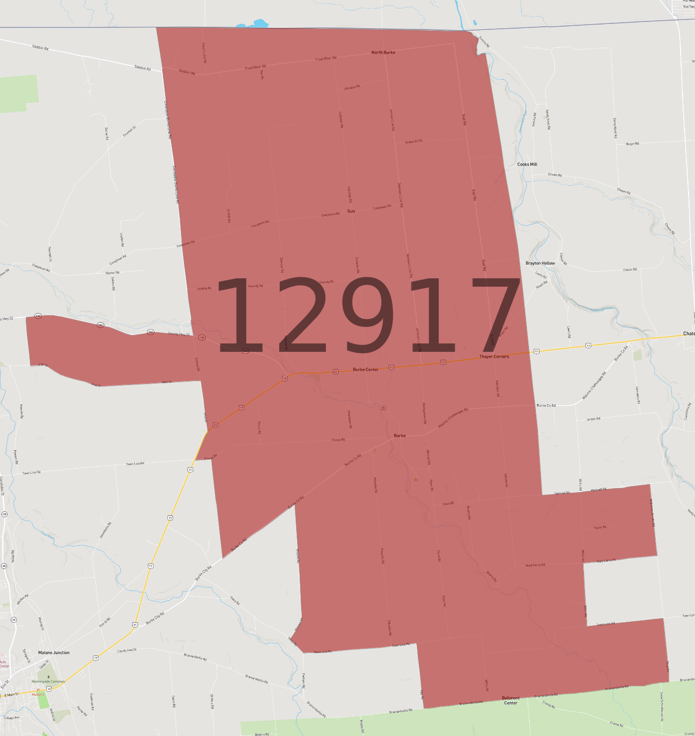 Zip Code 12917 - AtlasBig.com