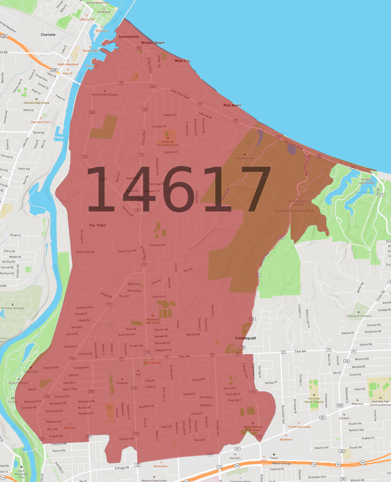 Zip Code 14617 - AtlasBig.com